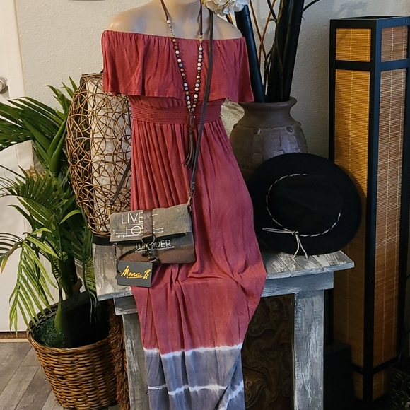 MONA B NEW NWT MAXI MULTI TIE DYE DRESS S/M - Picture 8 of 16